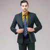 Hurtowni Mężczyźni Slim Fit Dark Green Garnitur S-2XL 2017 Moda Jeden Przycisk Mens Garnitury Z Spodnie Do Ślubu Groom DT387