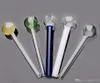 Colorful glass pipe Smoking Handle Pipes Curved Mini Smoking Pipes Hand Blown Recycler Best Oil Burner mix color