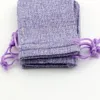 50pcs purple Linen Fabric Drawstring Candy Jewelry Gift Pouches Burlap Gift Jute bags 10x14cm etc.