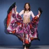 Племенный живот танец 2023 Performance Women Gypsy Outfit 2 штуки, установленные вверху и юбка бабочка полная круга цыганские костюмы женщины