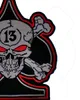 Lage Prijs voor Cool Custom Skull Spade Crossbone 13 Lucky Number Biker MC Back Patch Motorfiets Vest