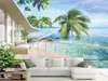 Haute qualité personnalisé Villa balcon paysage TV mur fond mural 3d papier peint 3d papiers peints pour tv toile de fond 3192006