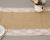 20 sztuk 30 cm * 275 cm Vintage Burlap Lace Hessian Tabela Runner Naturalne Jute Kraj Wedding Bankiet Party Home Decoration