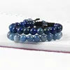 Whole Shambhala Bracelets 8mm Natural Tiger Eye Lapis Lazuli Light Green And Blue Aventurine Stone Beads With Silver Square 311S