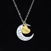 Gold Chain Necklace Heart Korean Jewelry Cheap I Love You to the moon and back Silver Necklace women men I love you moon choker Necklaces