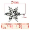 200 قطع الفضة التبتية عيد الميلاد ندفة الثلج سحر قلادة لصنع المجوهرات 23x20 ملليمتر