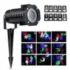 LED-effekter Julljus Spotlights Landscape Projector Snowflakes Santa Stars Gifts Pattern Lens Moving Light Show för Xmas