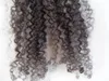 mongolian human virgin hair extensions with lacing cloth 9 pieces with 18 clips clip in hair kinky curly hair dark brown natural b1704963