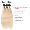 Brasilianska raka mänskliga hårvävningar Ombre t1b / 613 Blondin Två tonfärg Full Head 3pcs / Lot Double Wefts Remy Hair Extensions