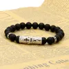 Micro Pave Black Cz Heart Cross Tube Beads With 8mm A Grade Matte Agate Stone Wholesale 10pcs/lot Men's Bracelets