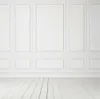 スタジオビニール背景屋内カスタムの結婚式の写真撮影の背景10x10フィートの純粋な白い木製の壁写真の背景木製の床