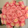 Toptan-yapay güller Çiçek sahte İpek tek güller düğün Centerpieces için çok renkler ev Partisi dekoratif çiçekler A0744