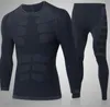 Snabbt torrkomprimering TrackSuit Fitness Tight Running Set T-shirt Byxor Leggings Mäns Sportkläder Demix Gym Sport kostym