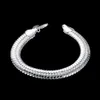 Fashion Men's Jewelry Set 925 Sterling silver plated 10MM snake chain necklace bracelet Top quality factory price free shipping