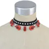 Idealway bohemio estilo gótico de cuero marrón negro de cuero doble collar de colección de cuello de gargantilla joyas nuevas