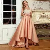 champagne high low prom dresses