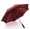 Vindtät Pongee raka golfparaplyer med långa handtag Helautomatiska Sunny Rainy 8K Paraply Regnutrustning solida färger prefekta favoriter