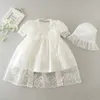 3 -stks hoogwaardige mode pasgeboren babymeisjes jurk baby meisje doop jurk meisjes kanten feestje trouwjurk 7361531