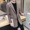 Wholesale- Men's new fall Gentleman and long sections Trench High quality men's woolen coat