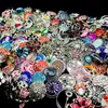 Hurtownia Lot Lot Mix Style Ginger Moda 18mm Metal Rhinestone Snaps Button Snap Jewelry Nowy