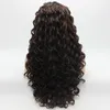 Iwona Cabelo Encaracolado Longo Dois Tons Marrom Auburn Mix Peruca 18630 Meia Mão Amarrada Resistente Ao Calor Renda Sintética Dianteira Diária Perucas Naturais 1789982