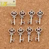 Kalp Hollow Anahtar Charm Boncuk 2000 adet / grup Tibet Gümüş Kolye Takı Bulguları Bileşenleri DIY Fit Bilezikler Kolye 9x21mm L879