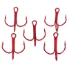 50pcsbox 5 modèles mélangés 102 35647 Red Black Triple Anchor Hook High Carbon Steel Barbed Carp Fishing Crochets Fishhooks Pesca T3523142