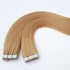 Skin Weft Tape In Human Hair Extensions 40 pieces 100g Brazilian Hair 18" 20" 22" 24" Double Sided Tape 27 Strawberry Blonde