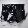 Atacado- 2017 Men's Black Sexy Sexy Latex PVC Shorts Homens Patent Leather Micro Mini Shorts Pole Dance Hip-Hop Cordão HotPants
