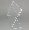 Reklam Display T1.2mm Clear Acrylic Plastic Sign Pappersetikett Kort Prislapp Holder L -formad Stand Horisontell p￥ tabell 50st Olika mindre storlek