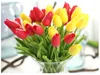 11 kolorów pu plastikowy bukiet kwiatowy 34 cm/13,4 cala mini prawdziwe kwiaty dotykowe na imprezę w domu