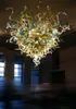 Fanstic barato cor coloruful luz design original mão soprada lustre de vidro iluminação ampla lobby lobby murano candelabro de vidro (LR022)