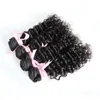 Deep Wave Hair Weaving Extensions 400g Brasilianska Hårväv Buntar Naturfärg Brasiliansk Virgin Hair 4 st Double Weft