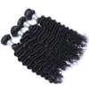 Cheveux bouclés brésiliens de vague profonde 3 paquets avec fermeture milieu 3 parties Double trame Extensions de cheveux humains teintables tissage de cheveux humains877828730786