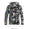 Camouflage Mens Parka Maniche lunghe con cappuccio Tasche con cerniera Cappotti caldi invernali Mens Causal Winter Parka Homme