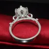 Luxury Crown Inlaid CZ Diamond 14KT White Gold Filled Ring Engagement Wedding Band Finger Promise Ring For Women2549