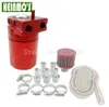 JDM Auto Car Racing Engine Baffled Oil Catch Can Tank oil tank Red with Breather Filter Aluminum 4 colors Universal