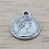 100pcs Antique silver Alloy Australian Elizabeth Coin Charms Pendant DIY Jewelry 16x19.5mm