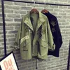 2016 женщины куртка пальто мода дизайн бомбардировщик куртка вышивка аппликация заклепки негабаритных женщин пальто армейский зеленый хлопок пальто черный