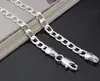 16-30inches Sideways Necklace 925 Sterling Silver plated pretty cute fashion 4MM chain men style necklace can fit pendant jewelry