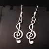 Boucles d'oreilles pendantes en forme de lustre, fente triple, Note de musique, crochet d'oreille en poisson en argent 925, 30 paires/lot E228 42.7x9.8mm