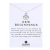 Neue Dooteared Halsketten mit Geschenkkarten Kreis Perlen Hufeisen Kompass Lotus Blume Anhänger Gold Silber Kette Für Frauen Modeschmuck