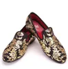 Nieuwe High-end Gold Printing Mannen Schoenen Luxe Mode Mannen Loafers Heren Flats Grootte VS 4-17 Gratis Verzending