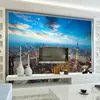 Carta da parati per pareti 3d notturno notturno sfondo scenario soggiorno / biancheria da letto ROM TV divano letto wall mural cina città grande carta da parati