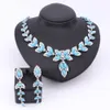 Fashion Party Accessories Simulated Blue Pearl Crystal Jewelry Sets For Women Statement African Beads Necklace Earrings