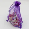 100st Purple With DrawString Organza Jewelry Bags 7x9cm etc Wedding Party Christmas Favor Gift Bags259C