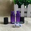 1800 stks dikke paarse glazen flessen 5ml, parfum roestvrij stalen roller bal kleurrijke geur fles gratis drop shipping