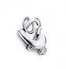 10st / parti 925 Sterling Silver Heart Hummer Claw Clasp Krokar för DIY Craft Fashion Smycken Gift 7.7x11mm W292