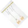 10Pairs / lot rosa dangle ljuskrona pärla örhängen silver krok för DIY hantverk smycken gåva 7x9mm c1