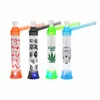 Tubulações de vidro portátil tubulações de vidro de vidro toppuff viagem shishah hookah tubulação de vidro com luz led